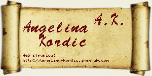 Angelina Kordić vizit kartica